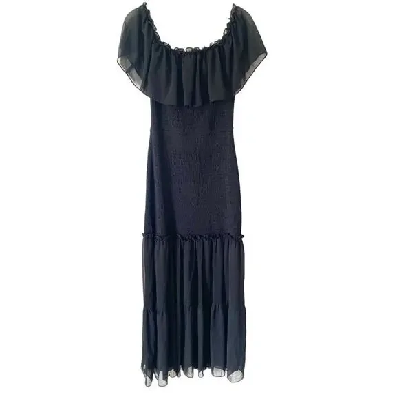 Baltic Born Amalfi Smocked Black Maxi Dress NWTs size medium Dresses